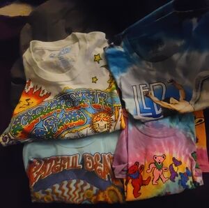Grateful dead led zeppelin tie dye shirts One Is 2xl Rest Is Xl